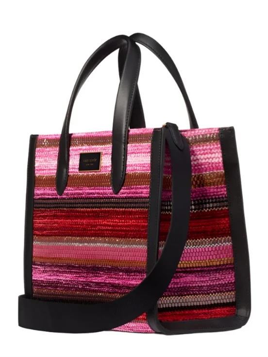 Kate Spade Manhattan Striped Metallic Small Tote Handbag 💖 - Picture 4 of 6